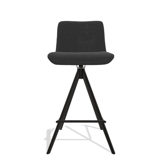 Barhocker Universal 6460 in Stoff Adore 67 (Schwarz), Beine in Schwarz, Vorderansicht