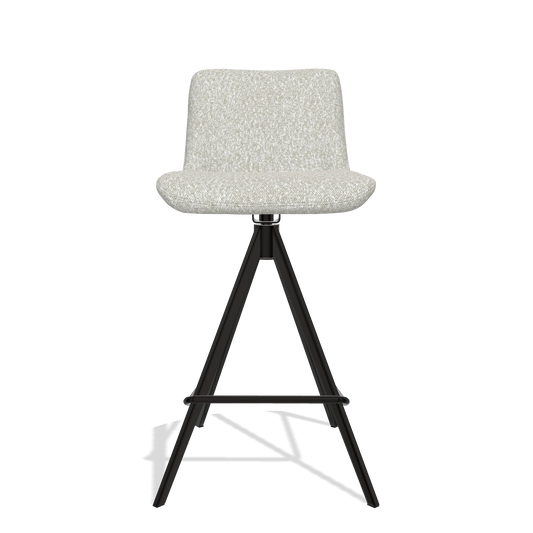 Barhocker Universal 6460 in Stoff Ascot Pearl (Hellgrau), Beine in Schwarz, Vorderansicht