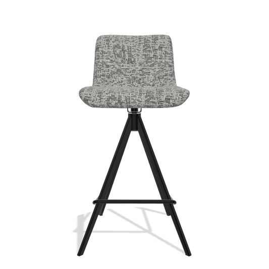Tabouret de bar Universal 6460 en tissu Be Fine 45 (taupe), pieds en noir, vue de face