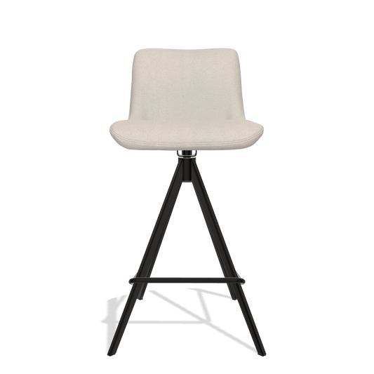Tabouret de bar Universal 6460 en tissu Boogie 02 (gris clair), pieds en noir, vue de face