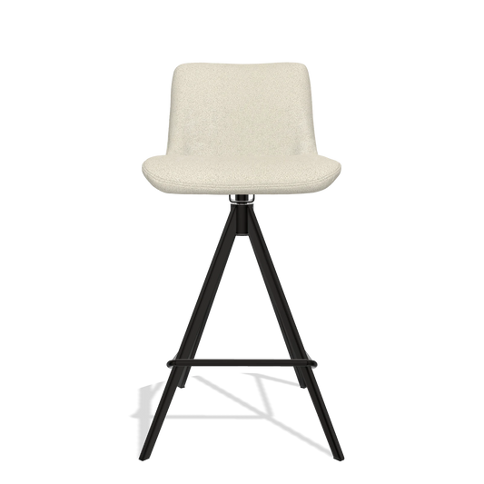 Tabouret de bar Universal 6460 en tissu Boogie 84 (gris clair), pieds en noir, vue de face