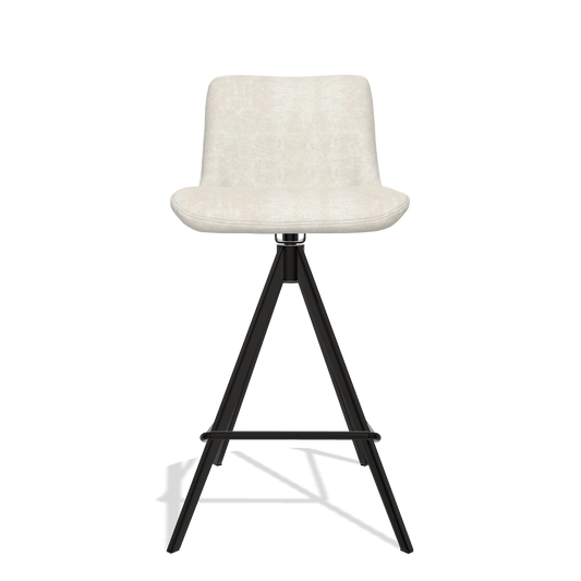 Tabouret de bar Universal 6460 en tissu Bull 05 (gris clair), pieds en noir, vue de face