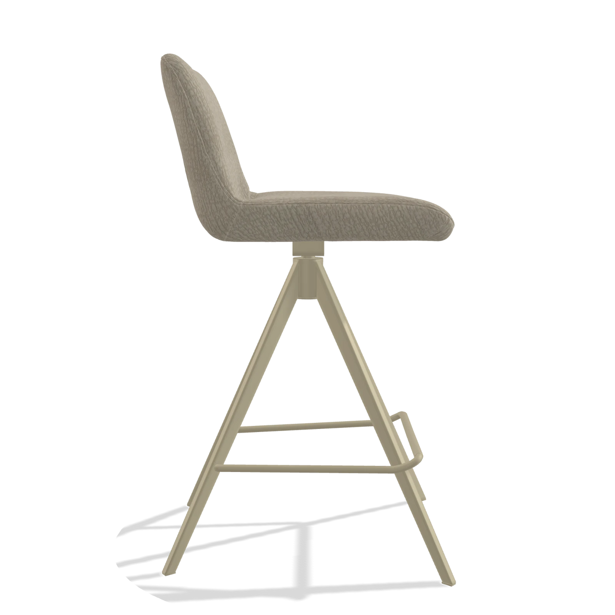 Barhocker Universal 6460 in Stoff Energy 05 (Greige), Beine in Champagner, Seitenansicht