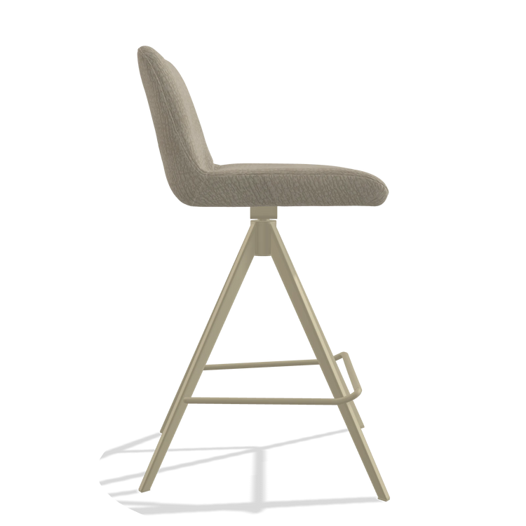 Barhocker Universal 6460 in Stoff Energy 05 (Greige), Beine in Champagner, Seitenansicht