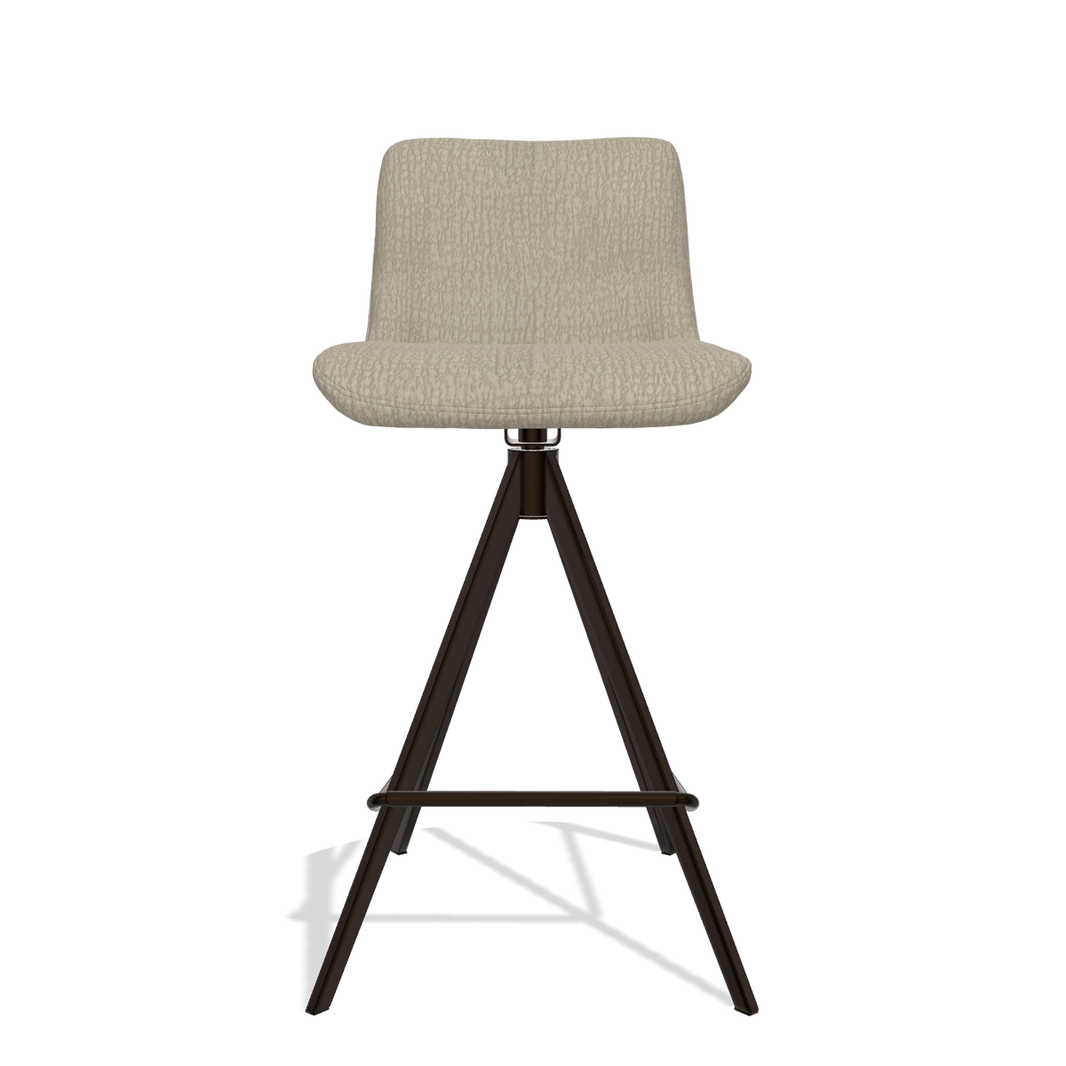 Barhocker Universal 6460 in Stoff Energy 05 (Greige), Beine in Espresso, Vorderansicht