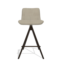 Barhocker Universal 6460 in Stoff Energy 05 (Greige), Beine in Espresso, Vorderansicht