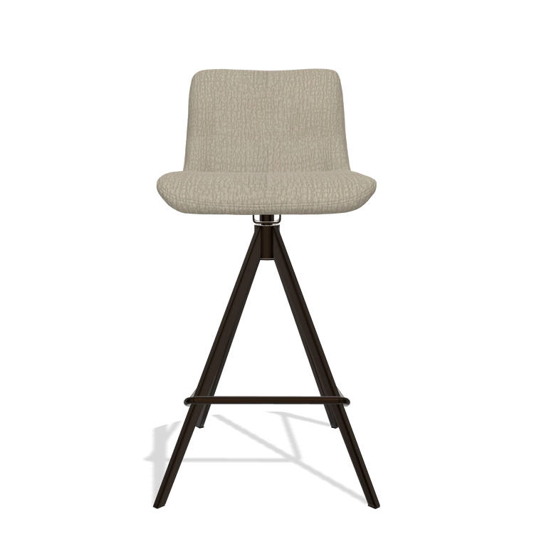 Barhocker Universal 6460 in Stoff Energy 05 (Greige), Beine in Espresso, Vorderansicht