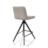 Bar Stool Universal 6460 in Glory 196 fabric (dusty rose), black legs, back angled view