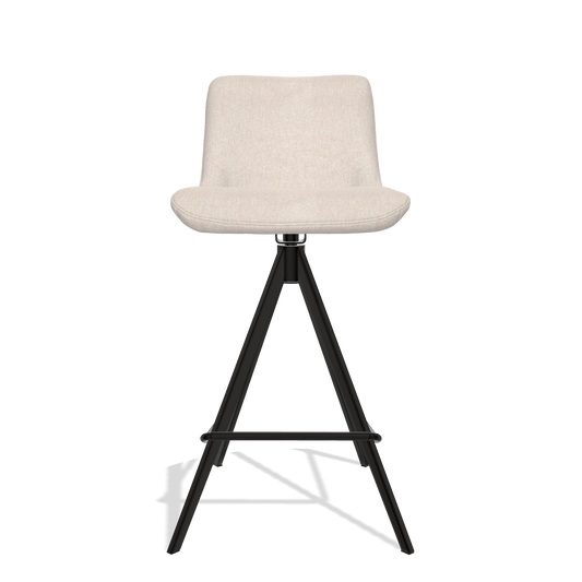 Taburete de bar Universal 6460 en tela Guard 01 (gris claro), patas en negro, vista frontal