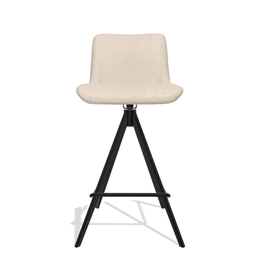 Taburete de bar Universal 6460 en tela Guard 05 (gris claro), patas en negro, vista frontal