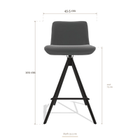 Barstoel Universal 6460, afmetingen 45.5 x 53.5 x 101 cm