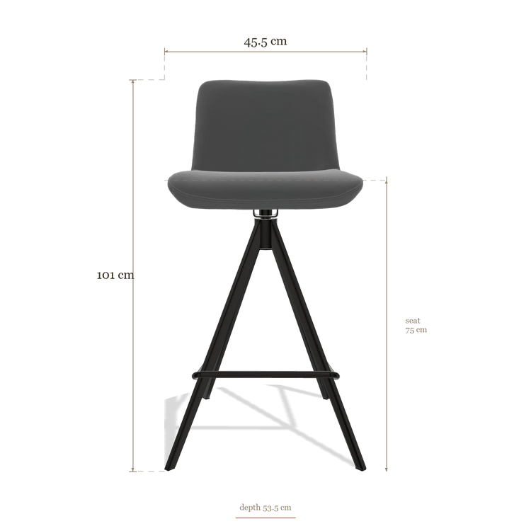 Barstoel Universal 6460, afmetingen 45.5 x 53.5 x 101 cm
