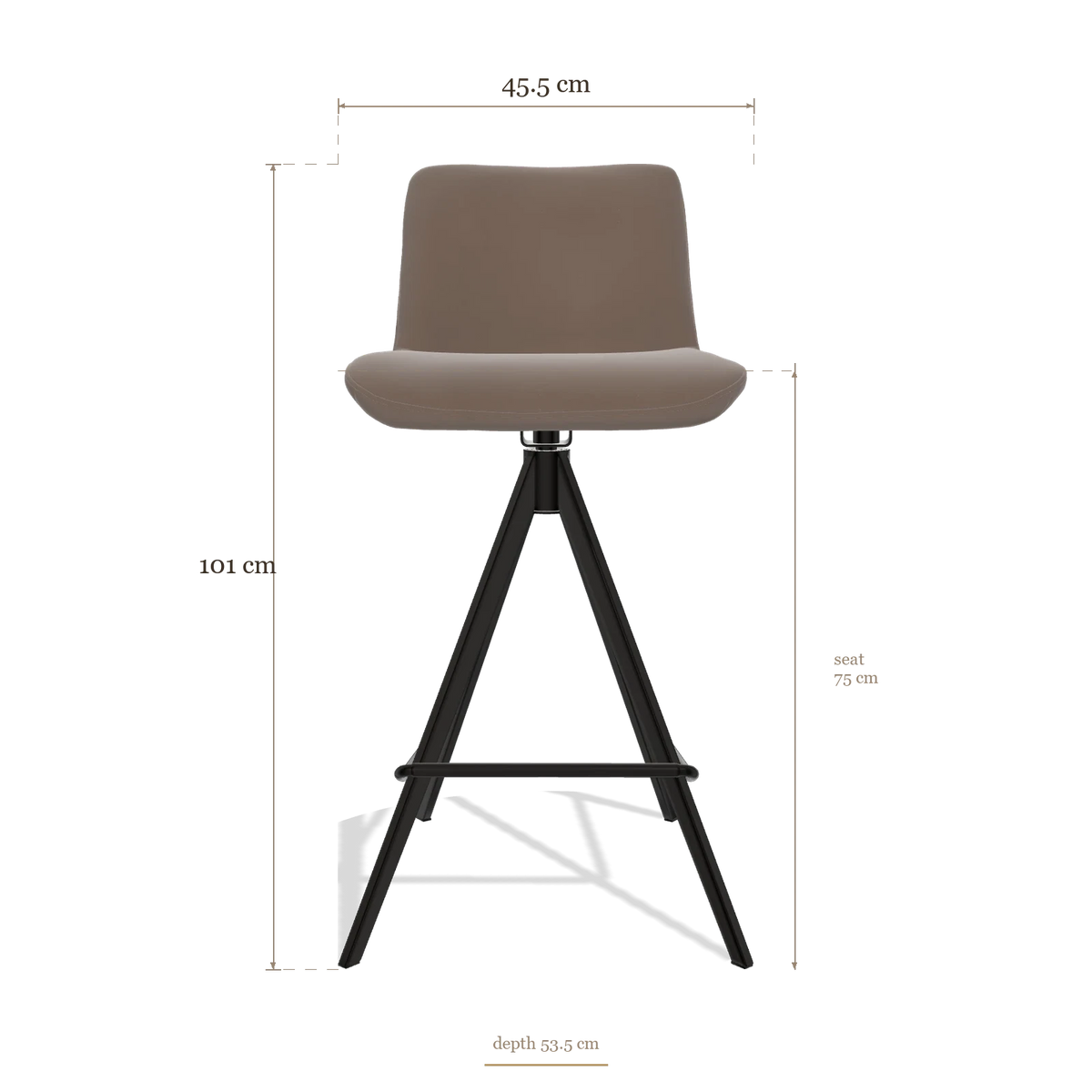 Sgabello da bar Universal 6460, dimensioni 45.5 x 53.5 x 101 cm
