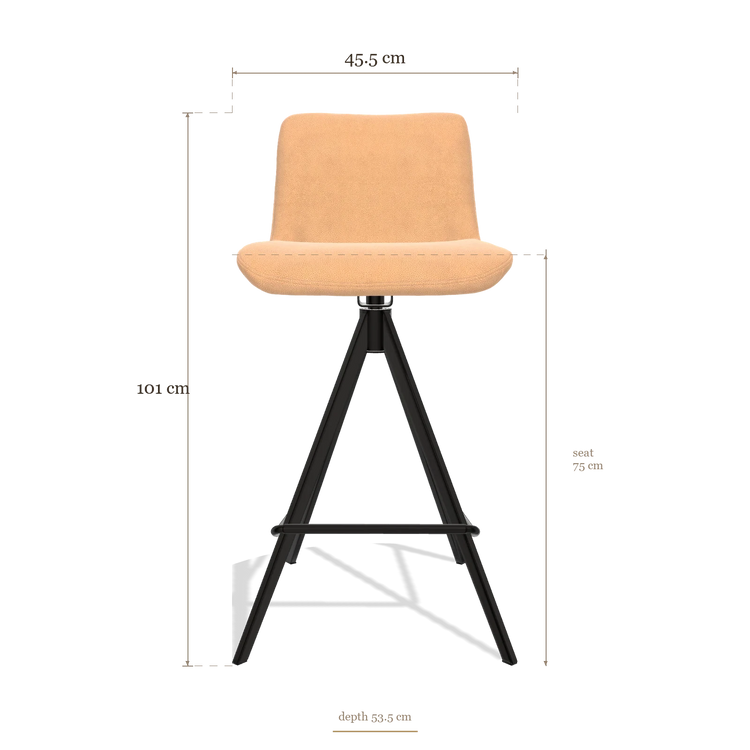 Barstoel Universal 6460, afmetingen 45.5 x 53.5 x 101 cm