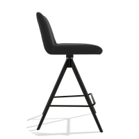 Barhocker Universal 6460 in Leder B500 (Schwarz), Beine in Schwarz, Seitenansicht