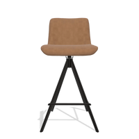 Barstoel Universal 6460 in Leder B501 (karamel), poten in zwart, vooraanzicht