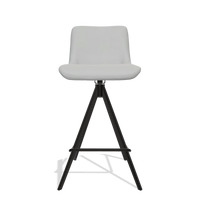 Barhocker Universal 6460 in Leder B904 (Hellgrau), Beine in Schwarz, Vorderansicht