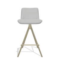 Barhocker Universal 6460 in Leder B904 (Hellgrau), Beine in Champagner, Vorderansicht