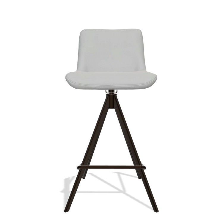 Barhocker Universal 6460 in Leder B904 (Hellgrau), Beine in Espresso, Vorderansicht