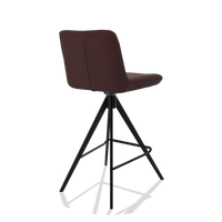 Barstoel Universal 6460 in Leder B938 (chocoladebruin), poten in zwart, schuin achteraanzicht