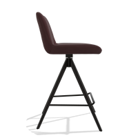 Barstoel Universal 6460 in Leder B938 (chocoladebruin), poten in zwart, zijaanzicht