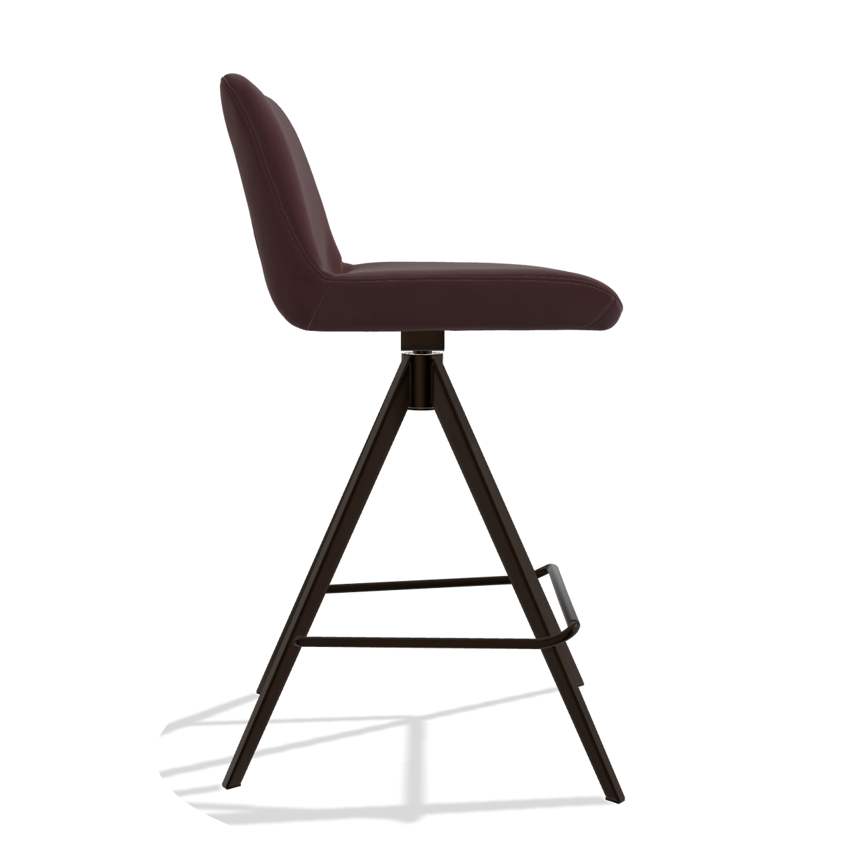 Barstoel Universal 6460 in Leder B938 (chocoladebruin), poten in espresso, zijaanzicht