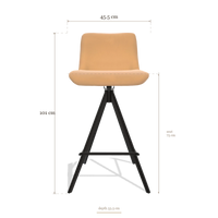 Taburete de bar Universal 6460, medidas 45.5 x 53.5 x 101 cm