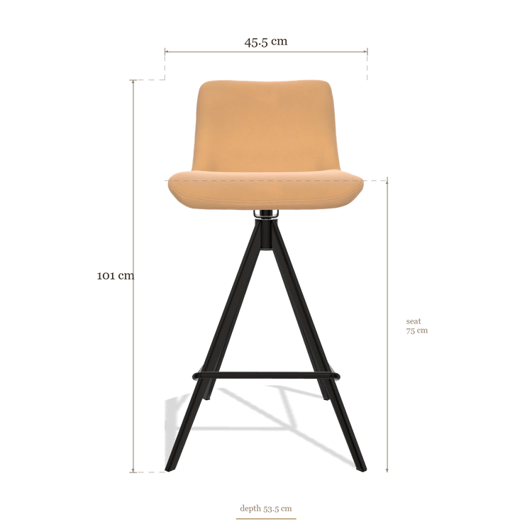 Taburete de bar Universal 6460, medidas 45.5 x 53.5 x 101 cm