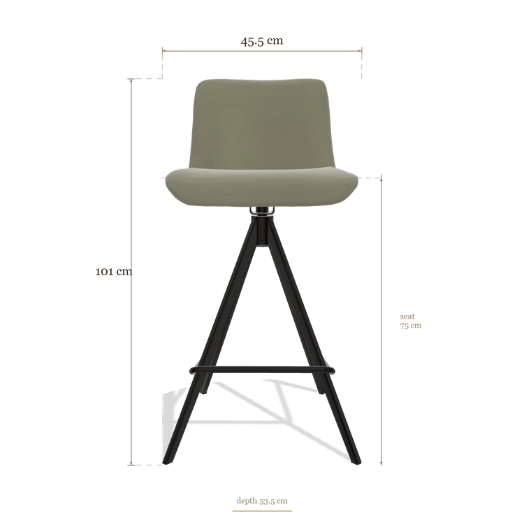 Barstoel Universal 6460, afmetingen 45.5 x 53.5 x 101 cm