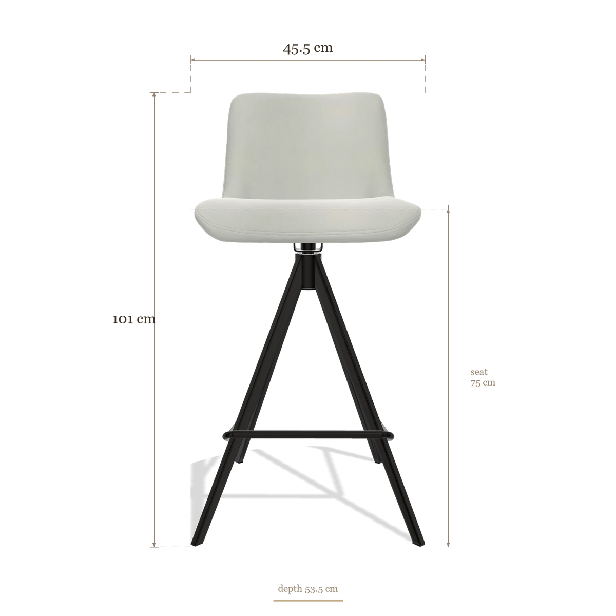 Barstoel Universal 6460, afmetingen 45.5 x 53.5 x 101 cm