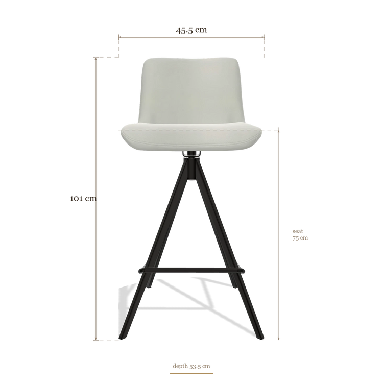 Barstoel Universal 6460, afmetingen 45.5 x 53.5 x 101 cm