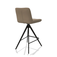 Barstoel Universal 6460 in Leder B968 (taupe), poten in zwart, schuin achteraanzicht