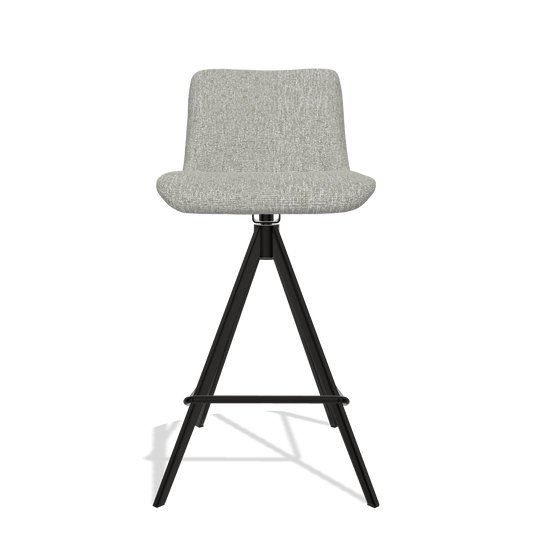 Bar Stool Universal 6460 in Lodge 110 fabric (greige), black legs, front view