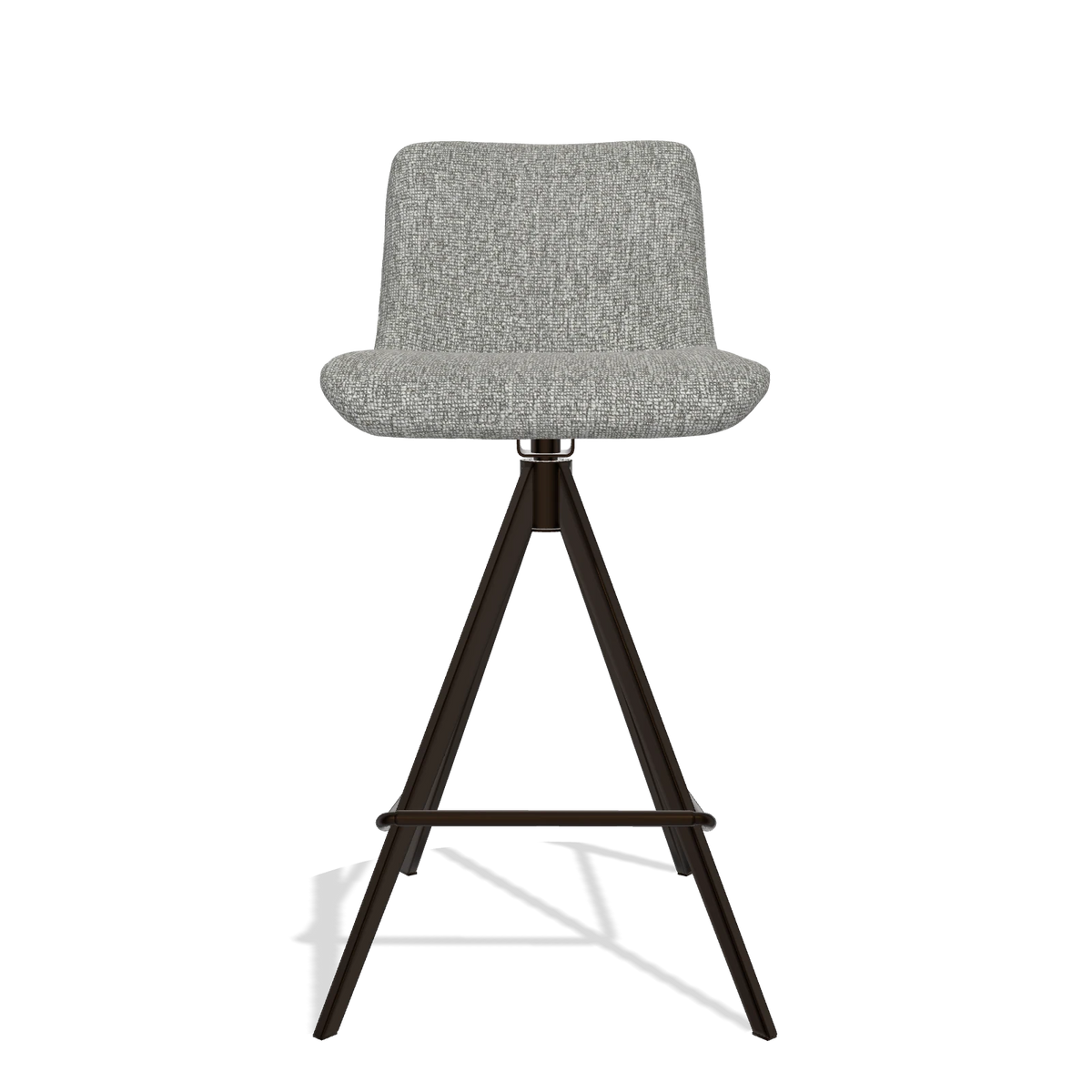 Bar Stool Universal 6460 in Lodge 40 fabric (grey), espresso legs, front view