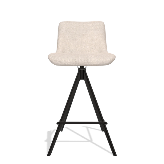 Sgabello da bar Universal 6460 in tessuto Mito 01 (grigio chiaro), gambe in nero, vista frontale