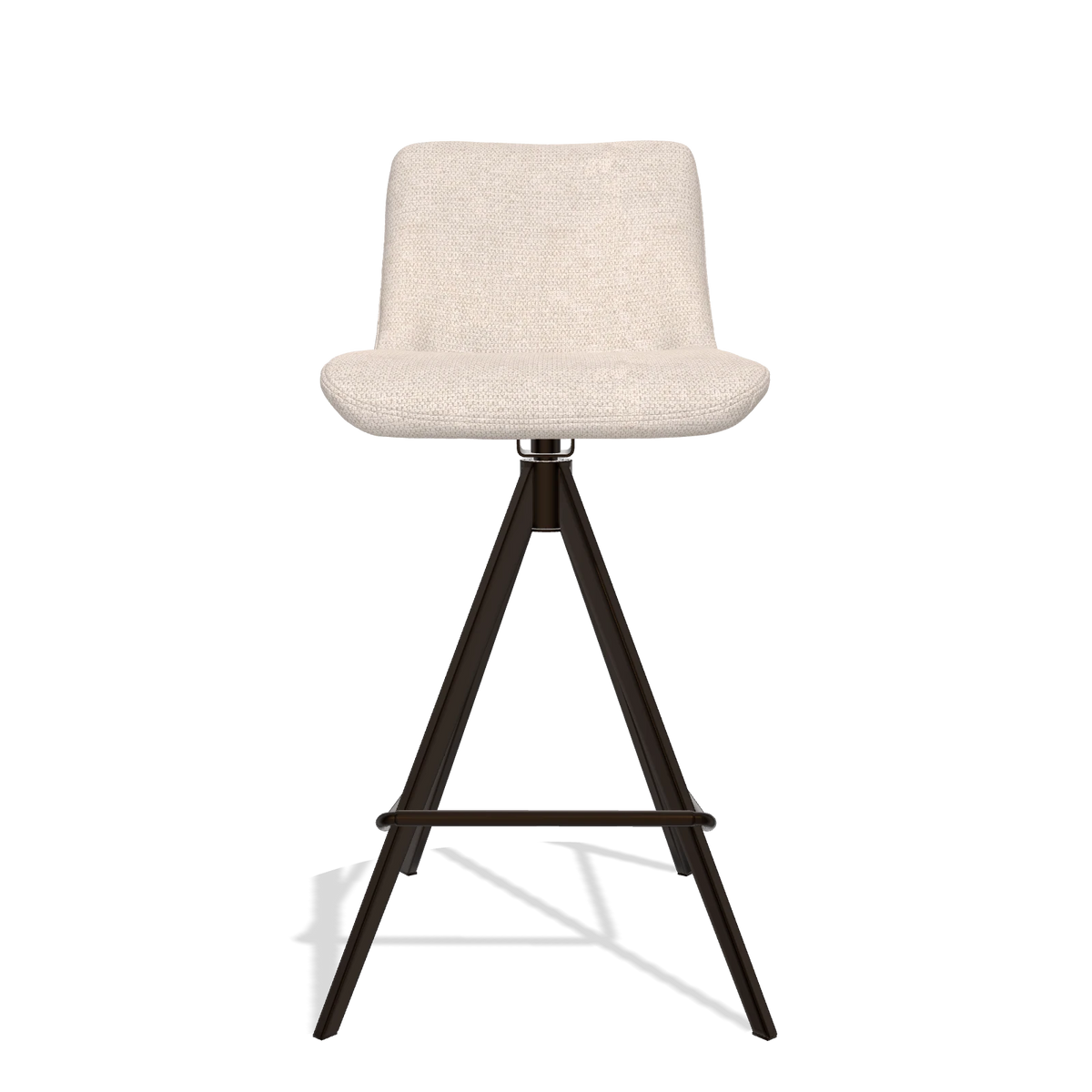 Bar Stool Universal 6460 in Mito 01 fabric (light grey), espresso legs, front view