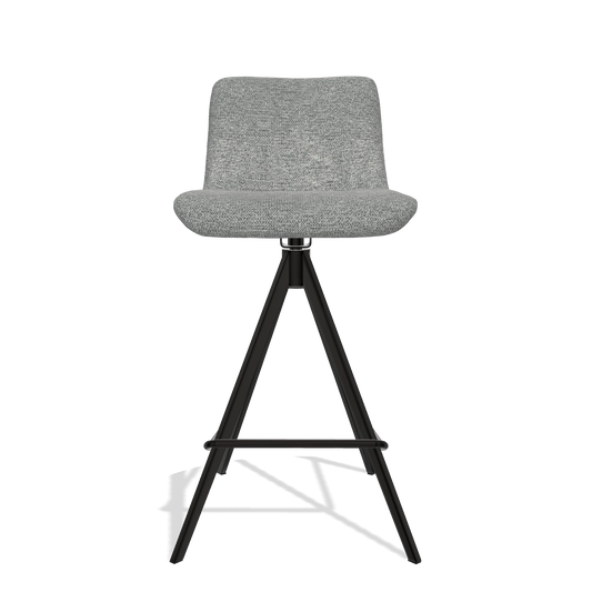 Sgabello da bar Universal 6460 in tessuto Mito 97 (tortora), gambe in nero, vista frontale