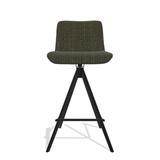 Sgabello da bar Universal 6460 in tessuto Niagara 502 (nero), gambe in nero, vista frontale