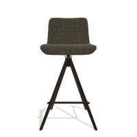 Taburete de bar Universal 6460 en tela Niagara 502 (negro), patas en espresso, vista frontal