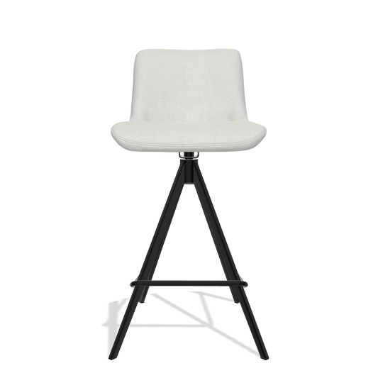 Sgabello da bar Universal 6460 in tessuto Niagara 901 (grigio chiaro), gambe in nero, vista frontale