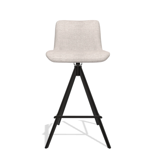 Sgabello da bar Universal 6460 in tessuto Oasis 01 (grigio chiaro), gambe in nero, vista frontale