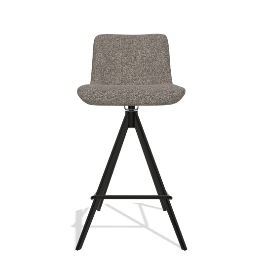 Sgabello da bar Universal 6460 in tessuto Oasis 108 (grigio scuro), gambe in nero, vista frontale