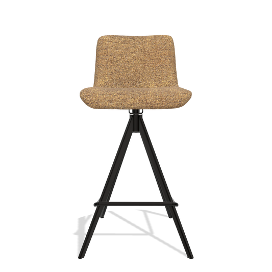 Sgabello da bar Universal 6460 in tessuto Oasis 16 (caramello), gambe in nero, vista frontale