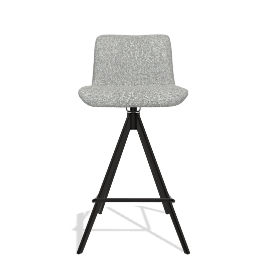 Sgabello da bar Universal 6460 in tessuto Oasis 40 (greige), gambe in nero, vista frontale