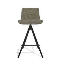 Bar Stool Universal 6460 in Oasis 88 fabric (brown), black legs, front view