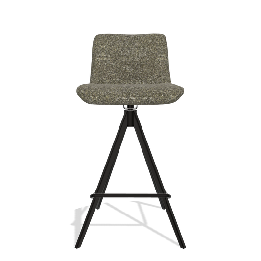 Sgabello da bar Universal 6460 in tessuto Oasis 88 (marrone), gambe in nero, vista frontale