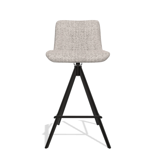 Sgabello da bar Universal 6460 in tessuto Oasis 91 (greige), gambe in nero, vista frontale