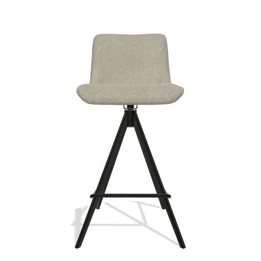 Sgabello da bar Universal 6460 in tessuto Rhythm 05 (greige), gambe in nero, vista frontale