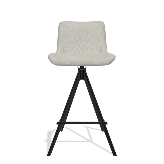 Sgabello da bar Universal 6460 in tessuto Rhythm 101 (greige), gambe in nero, vista frontale