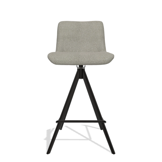 Sgabello da bar Universal 6460 in tessuto Rhythm 84 (grigio), gambe in nero, vista frontale